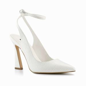 Nine West Tabita Ankle Strap Dress Pumps - White - Ireland (UY6842031)